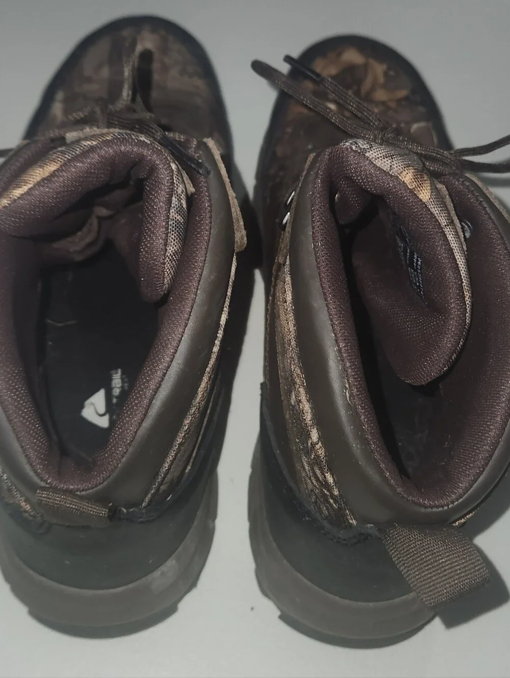 Men's Ozark Trail Bruce Waterproof Brown Camo Hiking Boots Size 11.5